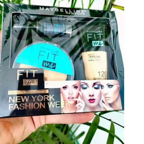Maybeline Fit Me Set 3in1 / 4IN1 Make Up Set / MAKE UP SET MEIBELLINE FIT ME 3IN1