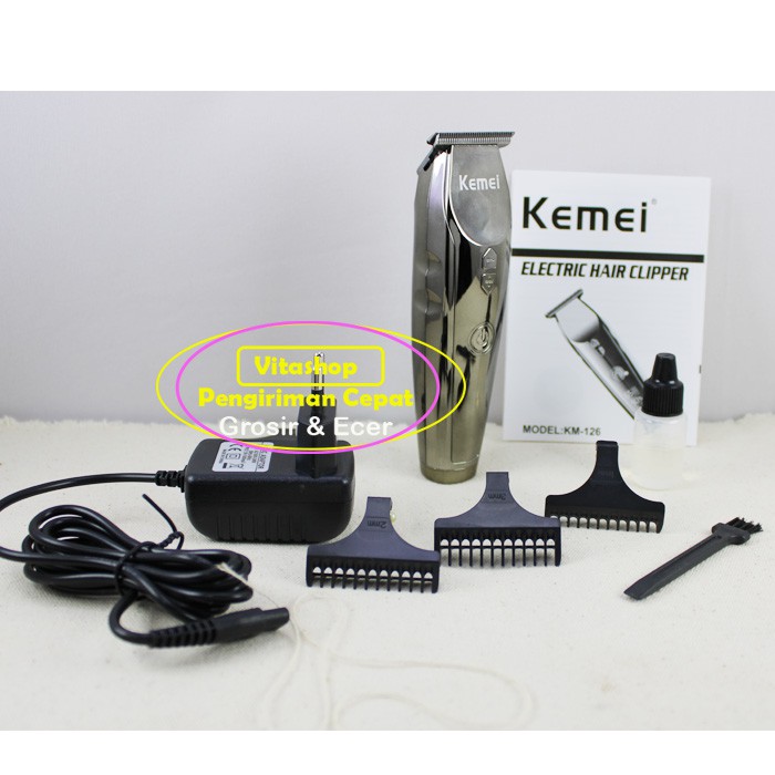 KEMEI KM-126 MESIN CUKUR PANGKAS RAMBUT / ALAT CUKUR RAMBUT KEMEI RECHARGER