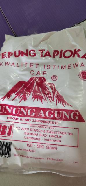 TEPUNG SAGU KEMASAN /TAPIOKA  GUNUNG  @ 500 GRAM.PAKET  2 BKS