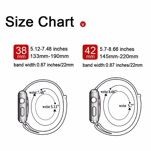 (2pcs) Roppu apple watch nylon strap series 1/2/3/4 38mm/42mm/41mm/40mm/44mm/45mm