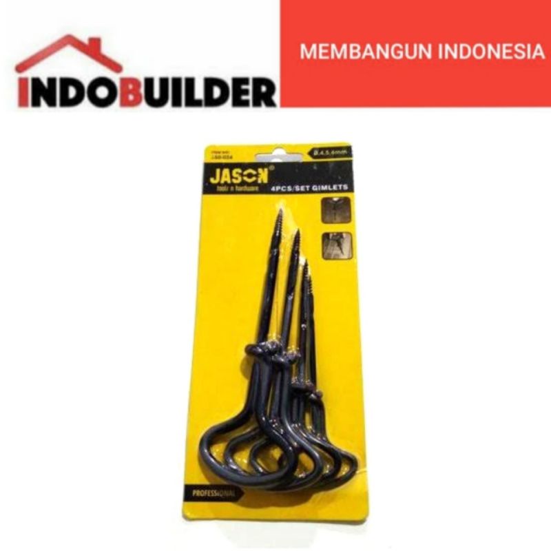 JASON MATA BOR UNCEK KAYU MANUAL SET 4 PCS 3-6 MM / GIMLETS SET