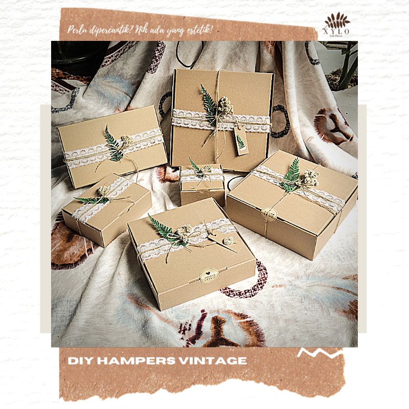 DIY Hampers Box Gift Vintage Aesthetic | Shopee Indonesia