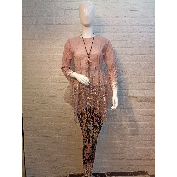 kebaya gomes  kebaya pesta  kebaya wisuda kebaya modren-Pich/rose gold