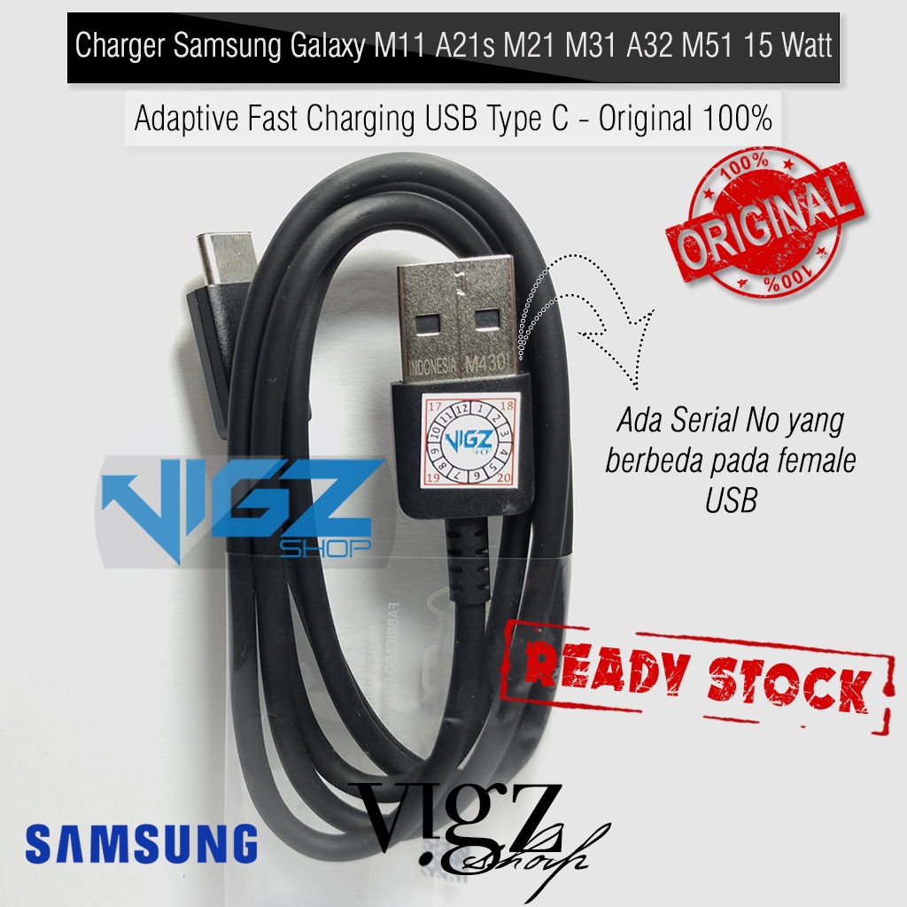 Charger Samsung A22 5G A32 5G A20s A30s M11 A21s M21 M31 A32 M51 15Watt Original