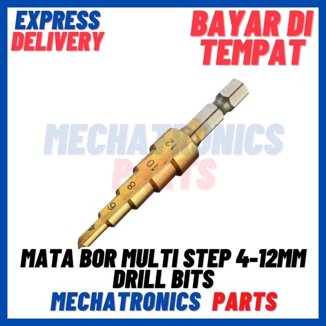 [PAS-9093] MATA BOR MULTI STEP 4-12MM PAGODA TANGGA PAYUNG DRILL BITS SIZE UKURAN