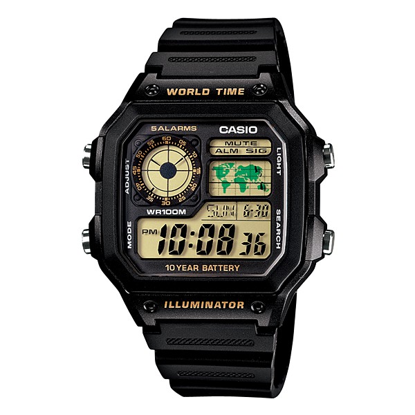 Casio Original AE-1200WH-1A / 1B Jam Tangan Pria - Digital - Karet - Hitam