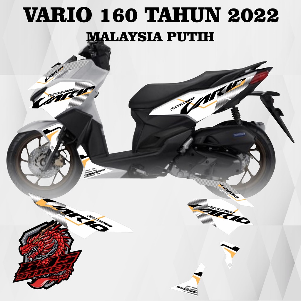 Striping vario 160 - Stiker Decal vario 160 2022 grafis malaysia body putih