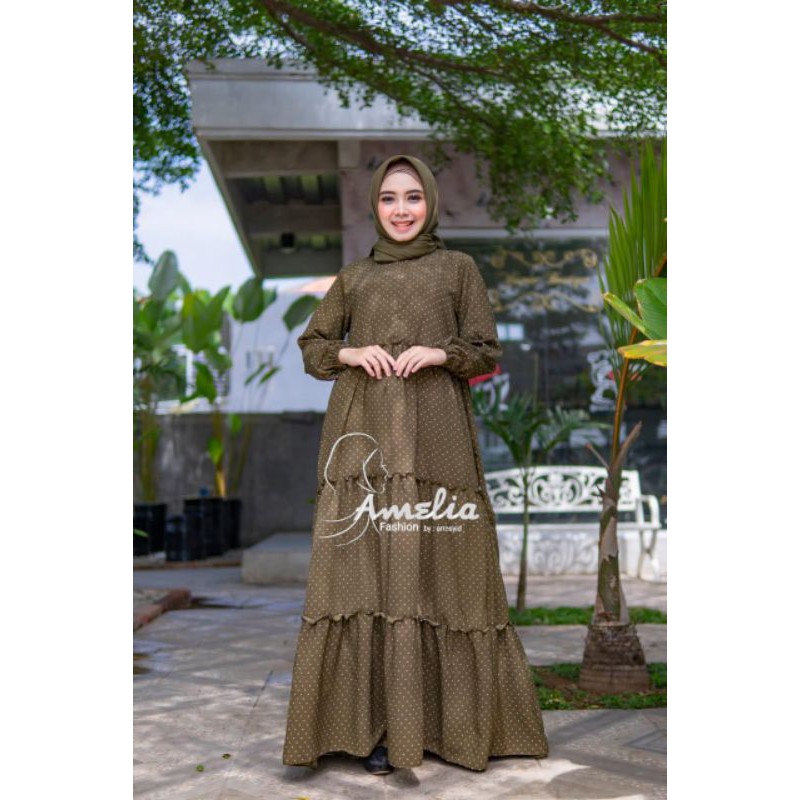 DRESS MONALISA MOTIF POLKADOT[ORI BY AMELIA]