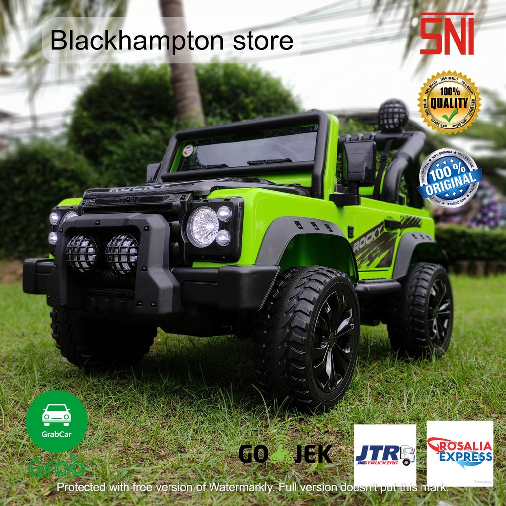 mainan anak Mobil Aki jeep Ban karet murah