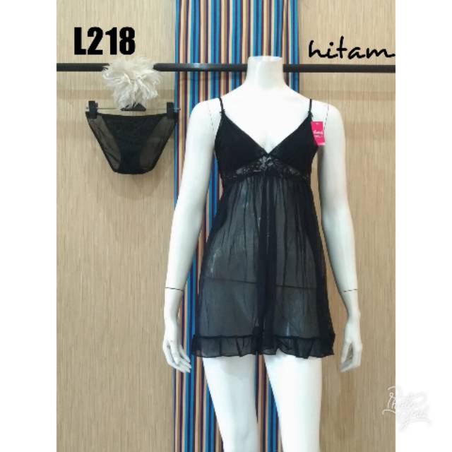 Lingerie transparan set celana L218 gaun malam daster