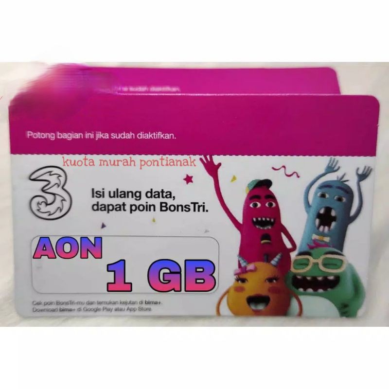 VOUCHER DATA TRI AON 1,5 GB skrg jadi 2,5gb Vocer 1,5gb 1gb 1 gb Aon1