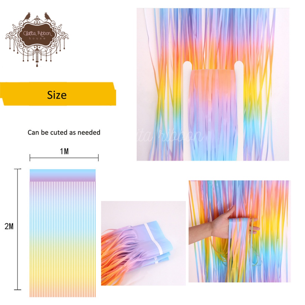 Curtain foil / tirai foil import /rumbai foil/tirai backdrop