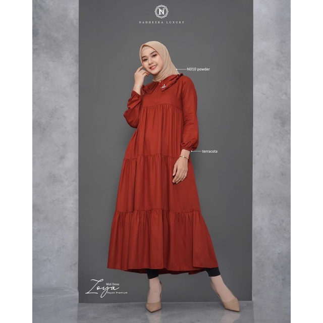 Zoya Midi Dress by Nadheera Luxury | Dress Kekinian | Dress Simple