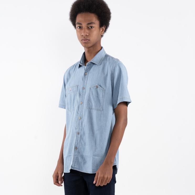 Edwin Jeans Kemeja Denim Jeans Ayako 01 Lengan Pendek - Man