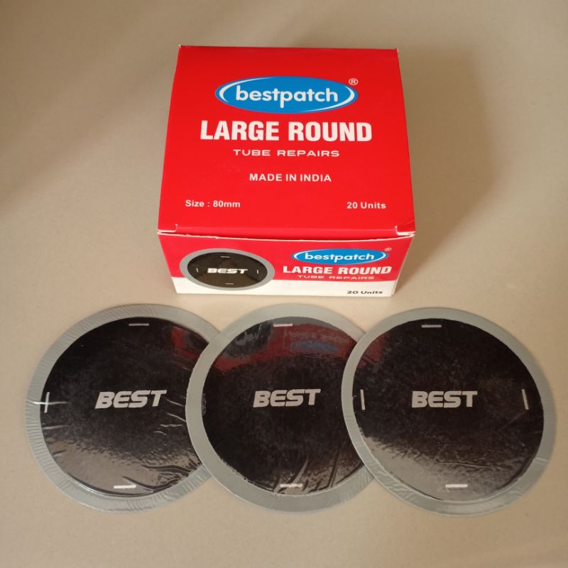 Bestpatch Large Round 80mm Per Pcs / Biji / Lembar - Karet Tambal Ban Dalam - Best - Bestpatch