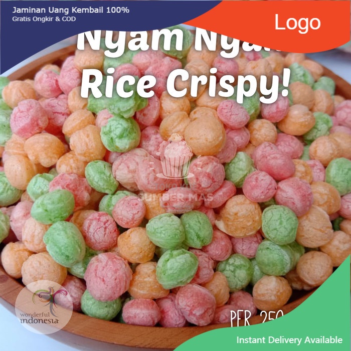 

Makanan Ringan Snacks NYAM NYAM /RICE CRISPY / CRISPY RICE 500 GR / KILOAN