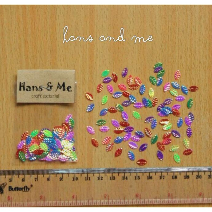 MURAH NAIL ART DECORATION - DAUN KECIL GRADASI - PAYET MANIK KUKU DISKON