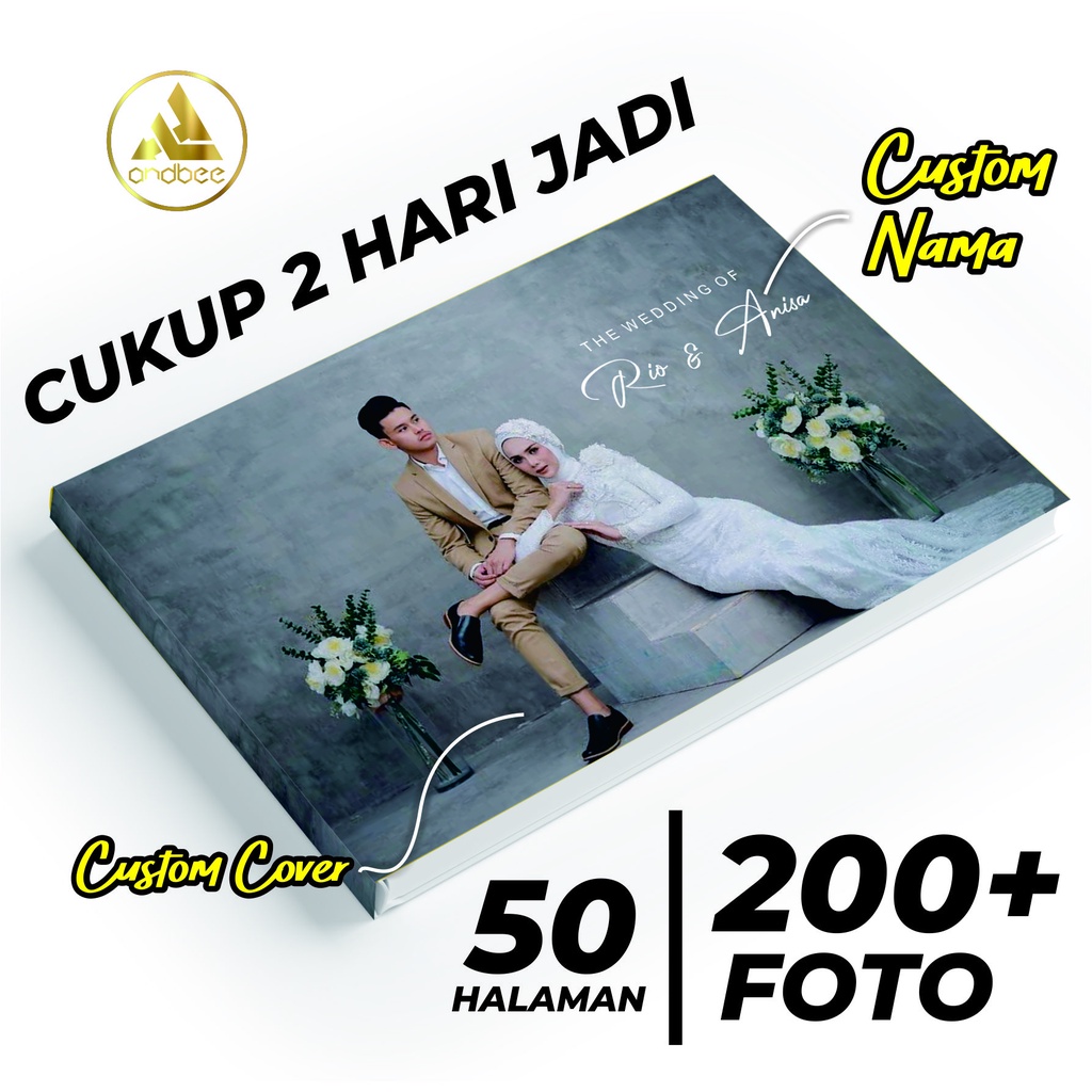 Photobook Wedding / Hardcover / Album Foto Pernikahan / 200 Foto