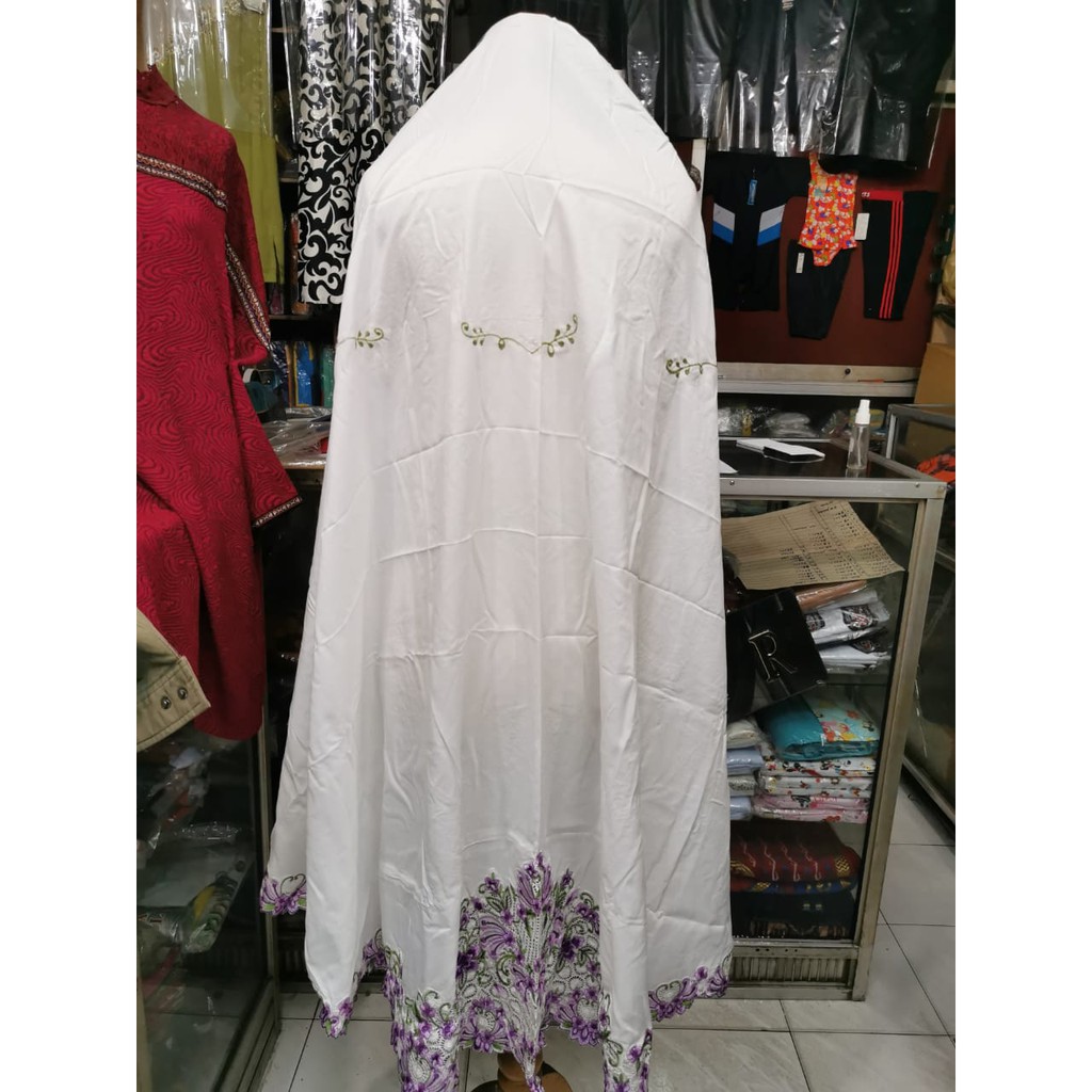 Mukena Katun Bordir Komputer Dewasa (Promo Mukena Dewasa Bahan Katun Bordir Komputer) + Tas