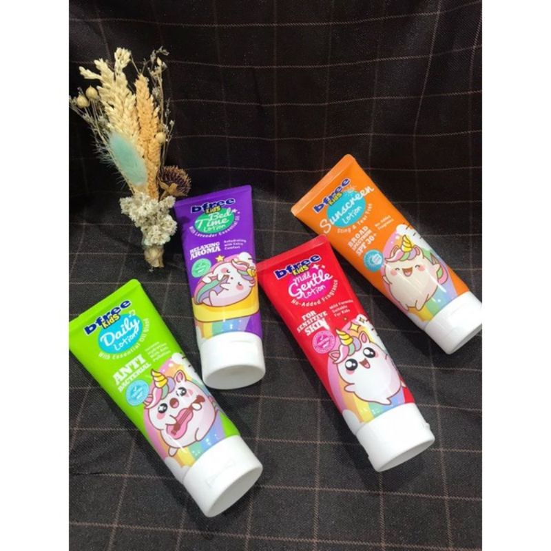 BFREE Kids Lotion ( Tekstur lembut Dengan essential oil Dan Akti-Bakterial membantu si kecil terhindar dari kuman.)