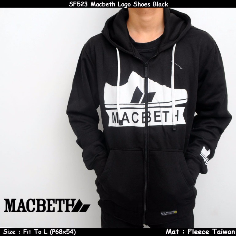 JAKET SWEATER DISTRO MACBETH SEPATU BLACK KEREN / HITAM / BIRU NAVY