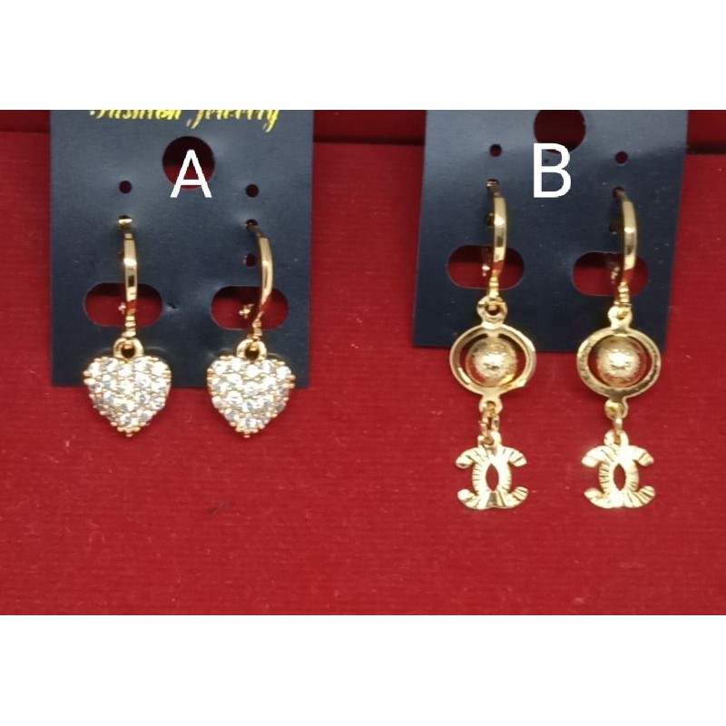 RAC13. Anting xuping wanita lapis emas dgn mata zircon