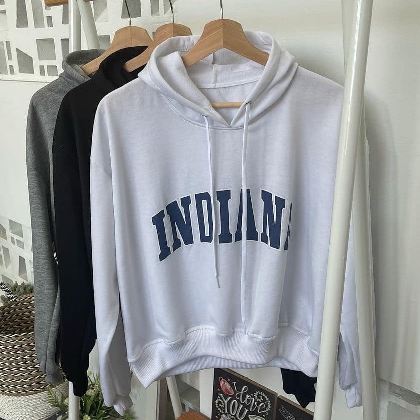 Hoodie XXL Indiana Tebal Tidak Panas Sweatshirt Motif Sempel