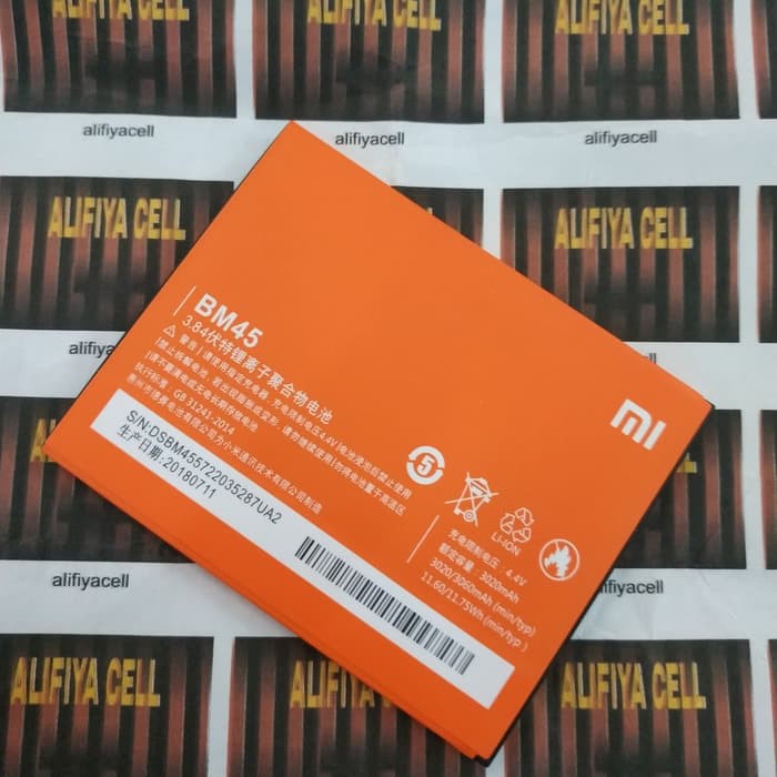 Batre Battery Batrei Xiaomi Redmi Note 2 BM45 BM-45