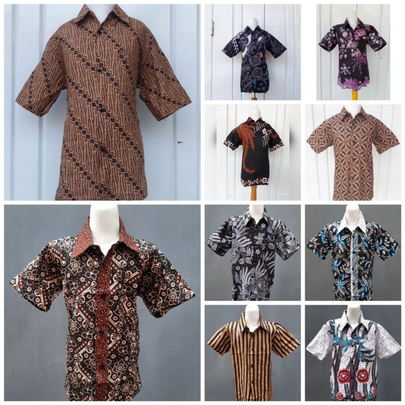 [RAFA] READY 20 MOTIF ATASAN KEMEJA HEM BATIK ANAK COWOK 4-11 TH LENGAN PENDEK MURAH