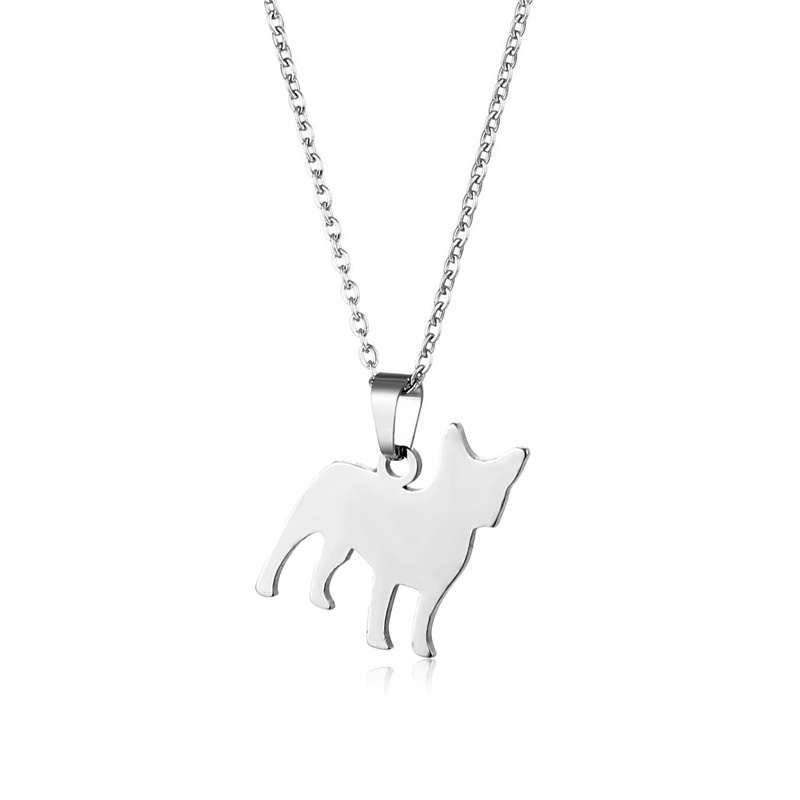 Eropa dan Amerika Ingin hewan ornamen wanita anjing stainless steel Kalung fashion pasangan liontin