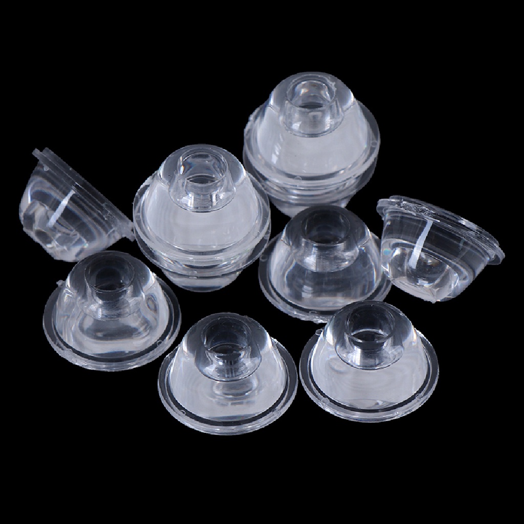 (lsingers1) 10pcs Lensa Kaca Optik led Ukuran 20mm 10 / 30 / 60 / 90 / 120 Derajat