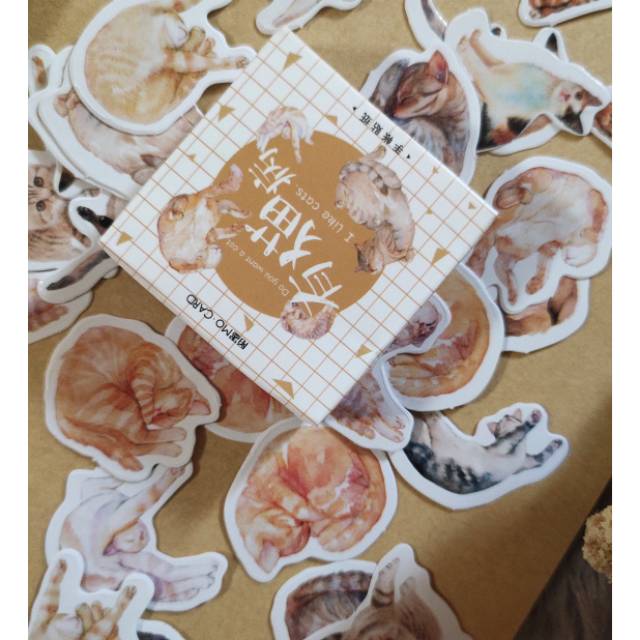 

Stiker lucu 45pcs bntuk kucing untuk hiasan scrapbook notebook dll