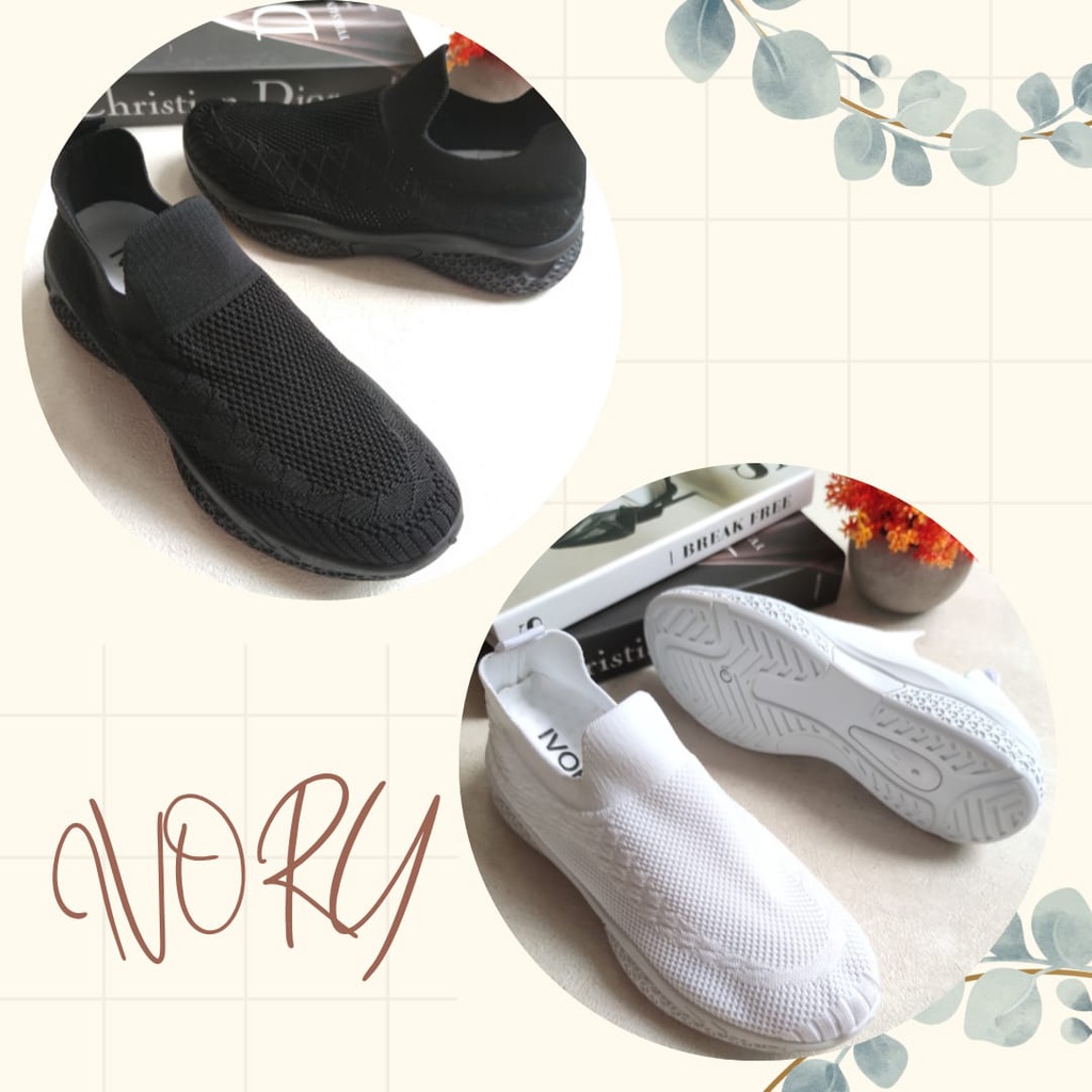 IVORY Sepatu Wanita Slip On Import Flyknit U99-3