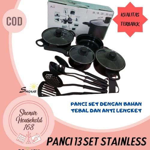 SHENAR PANCI SET SPATULA ANTI LENGKET TEFLON ALL IN ONE PANCI SERBAGUNA 13 SET PANCI JAMAN NOW