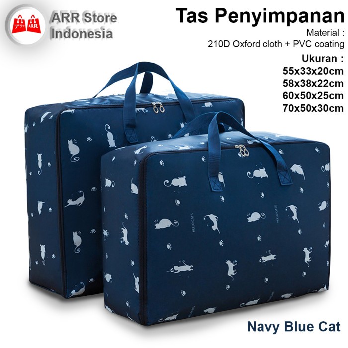 Tas Penyimpanan Jinjing Travel Storage Bag Serbaguna Blue Cat