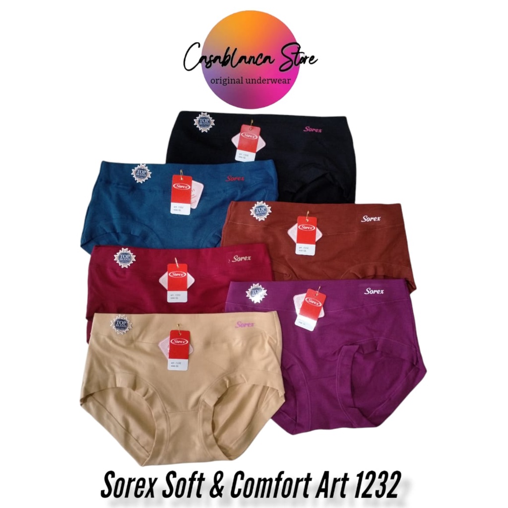 CELANA DALAM WANITA SOREX EDISI SOFT &amp; COMFORT (Art. 1232) BERBAHAN SANGAT HALUS &amp; LEMBUT.