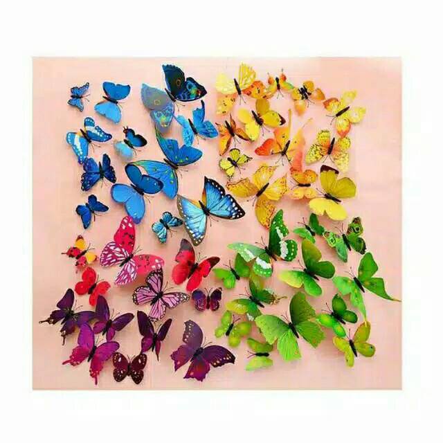 3D STIKER DINDING KUPU2 - STIKER TEMPEL TEMBOK CANTIK MOTIF KUPU2