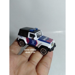 Image of thu nhỏ diecast majorette jeep rubicon 1/64 custom polisi Indonesia pjr #3