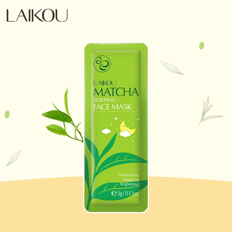 LAIKOU Sleeping Mask Matcha Krim Malam Menghirasi Menenangkan Jerawat 1pc