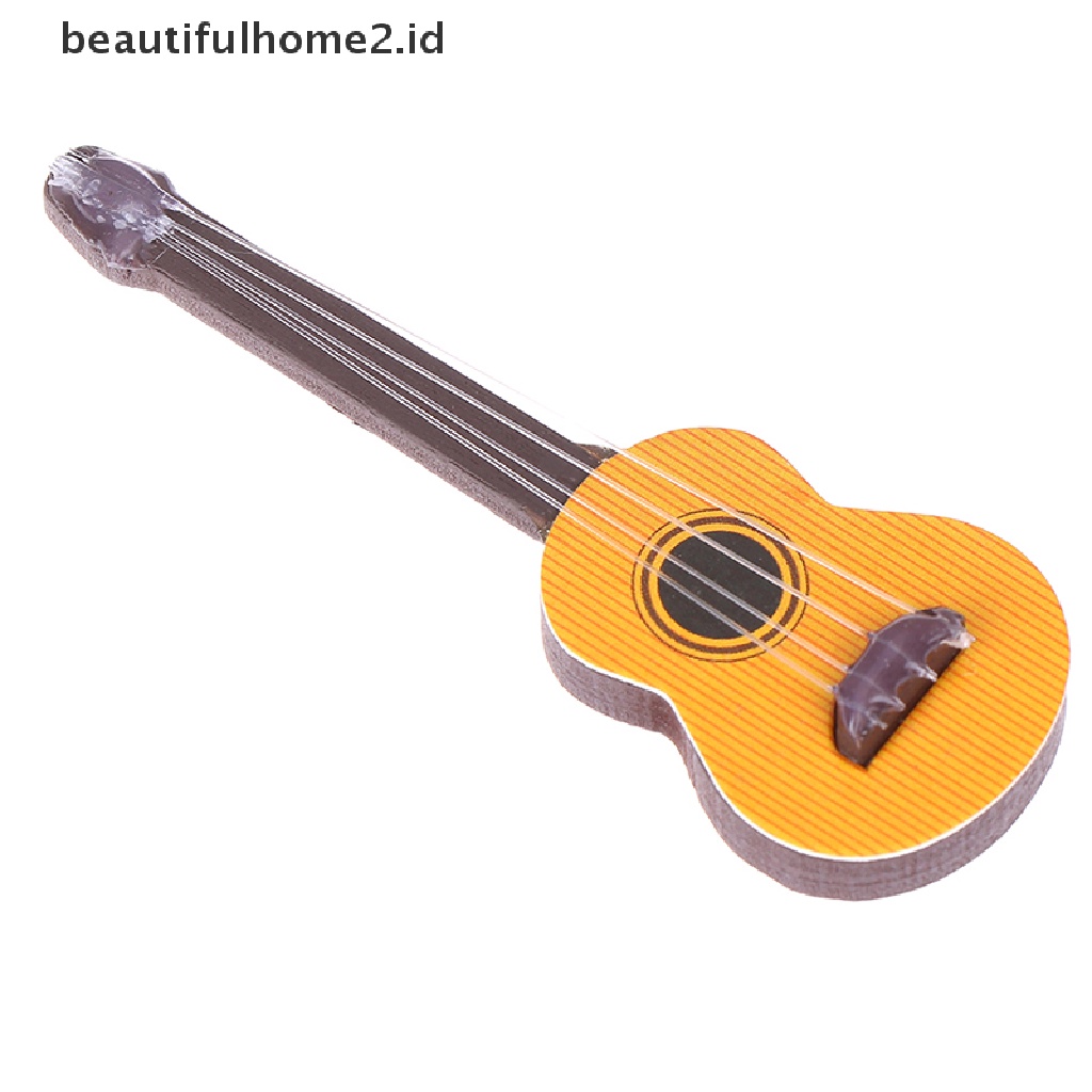 (beautifulhome2.id) Miniatur Gitar Skala 1: 12 Untuk Aksesoris Rumah Boneka