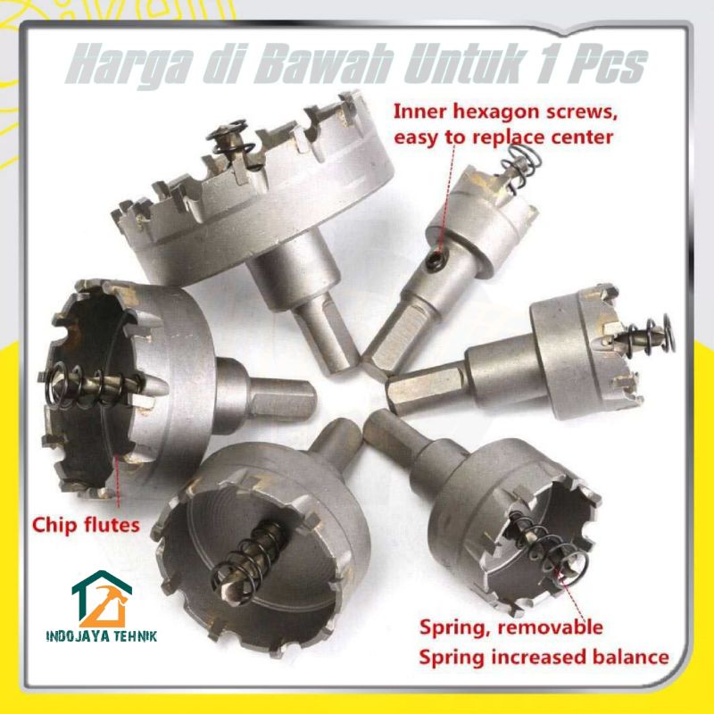Mata Bor Holesaw Satuan TCT Hole Saw Carbide TCT Pelubang Besi