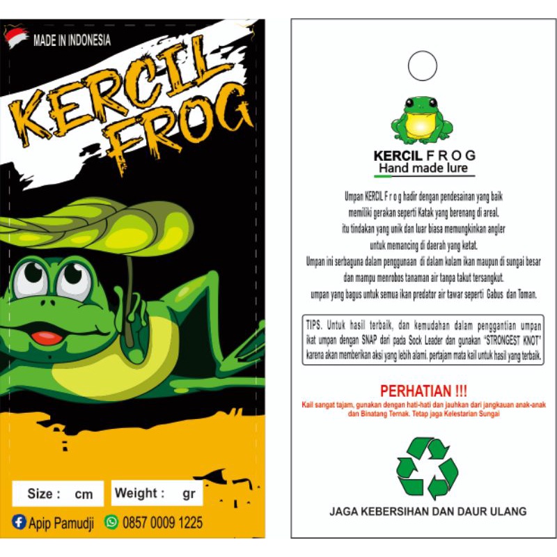 label soft frog/layer kemasan soft frog/stiker kemasan soft frog