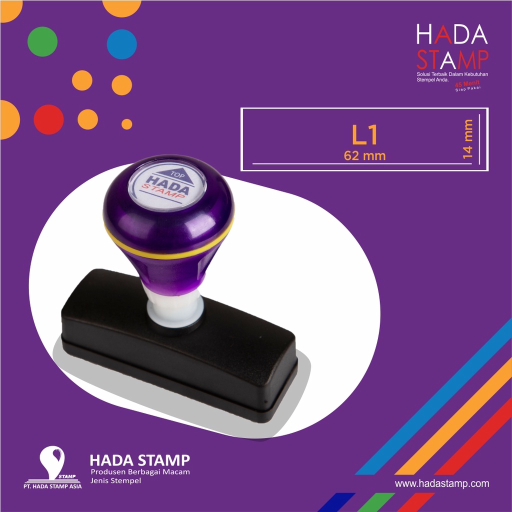 

Pusat Stempel Bandung Stempel Flash Bikin Stempel Custom Stempel Kilat Free Setting Design Tinta Waterproof L1 6,2 x 1,4 cm