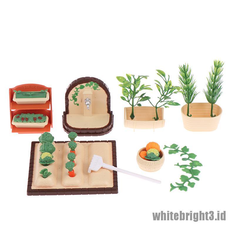 (white3) 1 Set Miniatur Taman / Piknik / Ulang Tahun Untuk Dekorasi Rumah Boneka