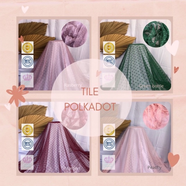[Termurah] TULLE DOT | TILE DOT | TILE POLKADOT