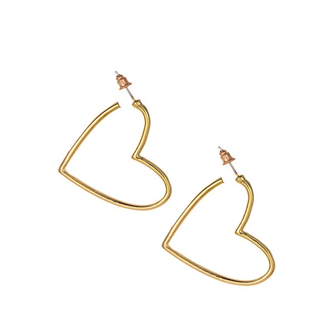 LRC Anting Tusuk Fashion Gold Alloy Love Earrings F54106