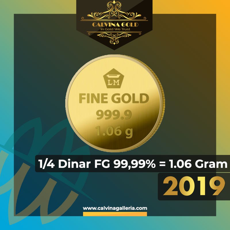 Koin 1/4 Dinar Fine Gold 99,99% Dinar Emas Antam Logam Mulia