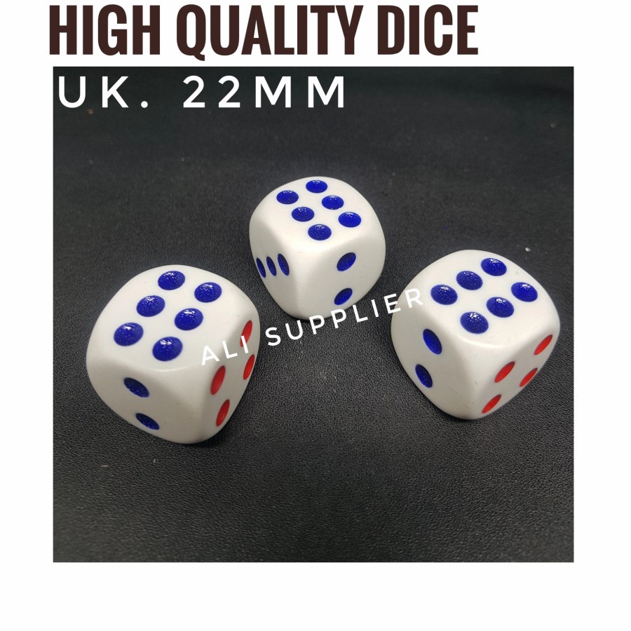 Dadu dice plastik 22mm x 22mm MURAH / DADU PUTIH / DADU MAINAN / BOARD GAME / DICE / WHITE DICE / DADU PUTIH MAINAN / MAINAN ANAK / MAINAN JADUL / DADU LUDO / DADU UNIK / DADU MAINAN