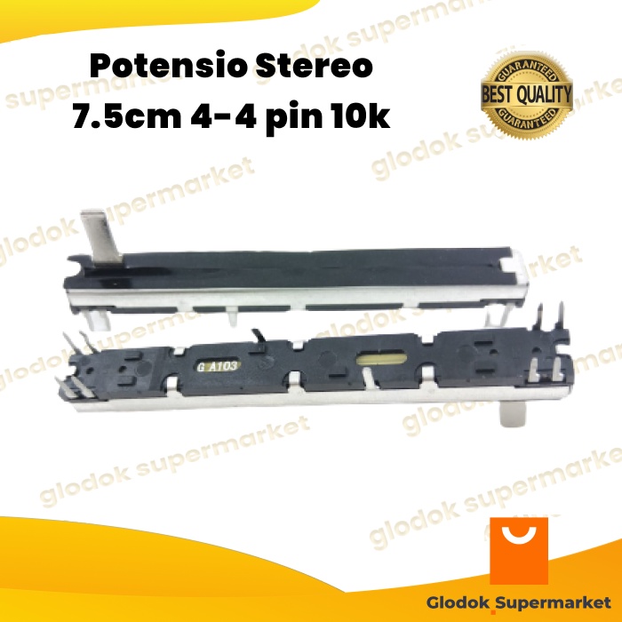 Potensio Stereo 7.5cm 4-4 pin 10k Potentio Geser 7.5 cm Volume Mixer