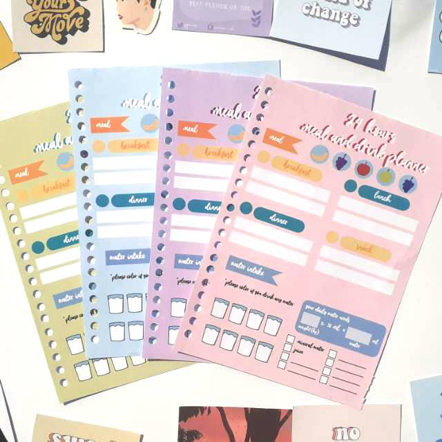 

Isi Binder A5 B5 Daily Meal & Drink Diet Planner Print